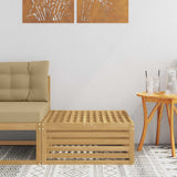 vidaXL Outdoor Footstool Solid Acacia Wood Natural