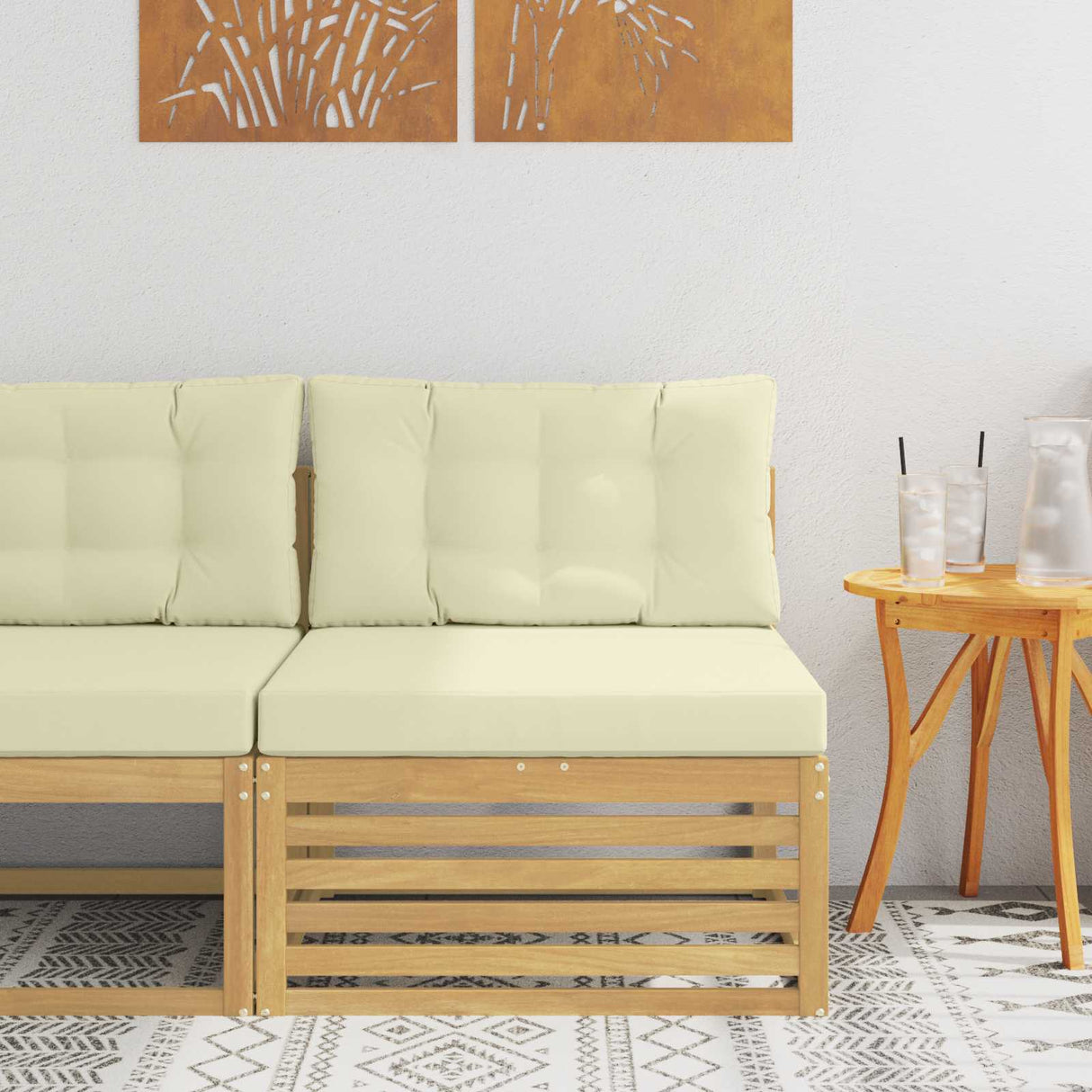 vidaXL Outdoor Footstool Solid Acacia Wood Natural