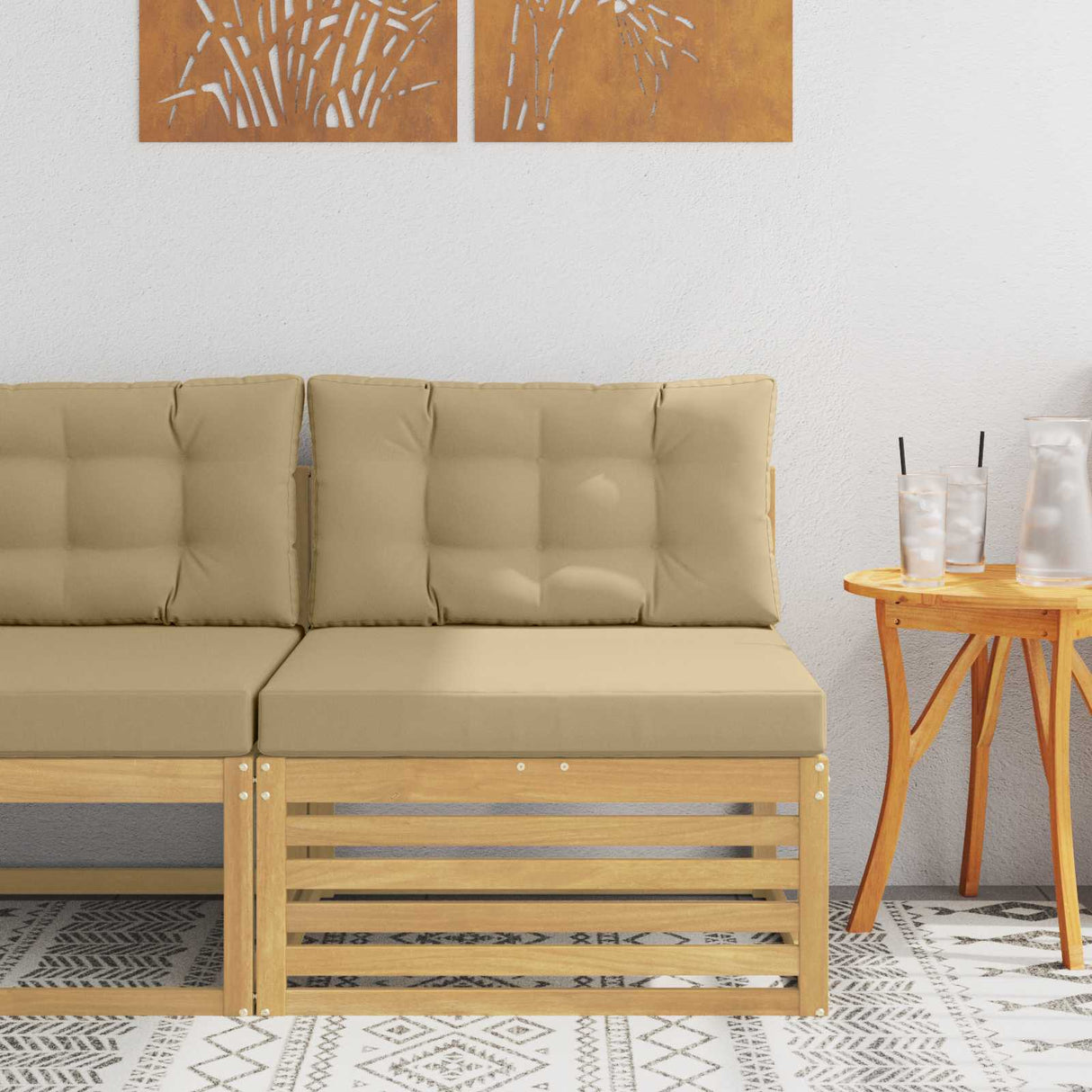 vidaXL Outdoor Footstool Solid Acacia Wood Natural