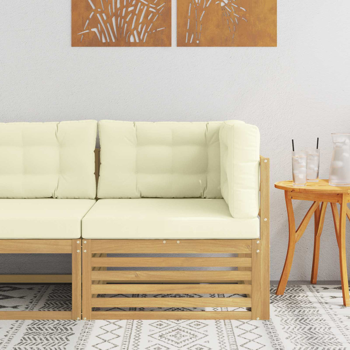 vidaXL Outdoor Footstool Solid Acacia Wood Natural