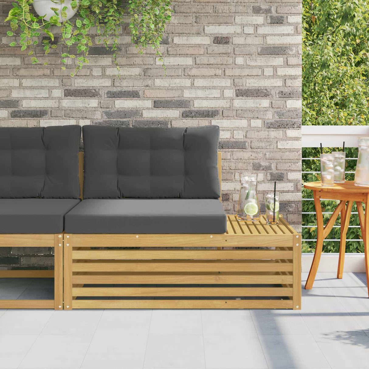vidaXL Outdoor Footstool Solid Acacia Wood Natural