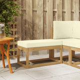 vidaXL Wooden Stool Bench Natural 43 x 43 x 37 cm Solid Acacia Wood
