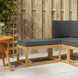 vidaXL Wooden Stool Bench Natural 43 x 43 x 37 cm Solid Acacia Wood
