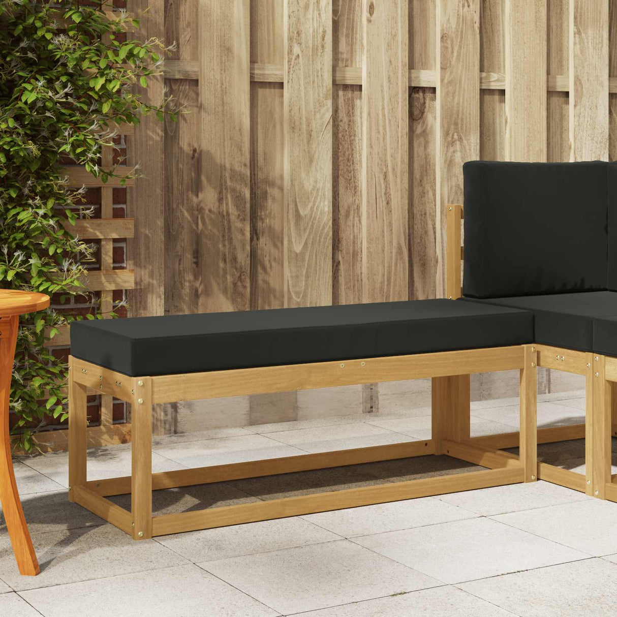 vidaXL Wooden Stool Bench Natural 43 x 43 x 37 cm Solid Acacia Wood