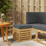 vidaXL Wooden Stool Bench Natural 43 x 43 x 37 cm Solid Acacia Wood