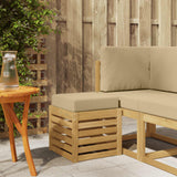 vidaXL Wooden Stool Bench Natural 43 x 43 x 37 cm Solid Acacia Wood