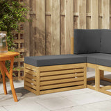 vidaXL Wooden Stool Bench Natural 43 x 43 x 37 cm Solid Acacia Wood
