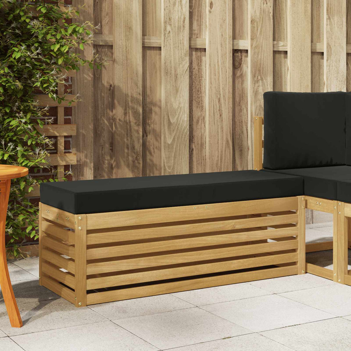 vidaXL Wooden Stool Bench Natural 43 x 43 x 37 cm Solid Acacia Wood