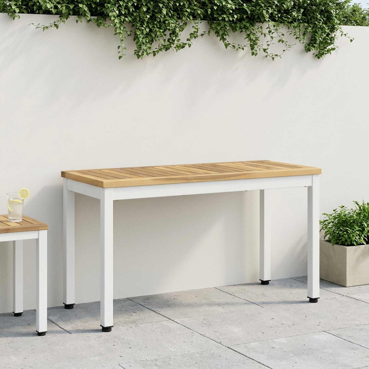 vidaXL Tuinbank 80,5 x 35 x 45 cm Massief Acacia Hout Naturel en Zwart