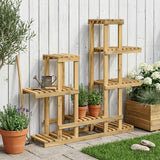 vidaXL Plantenstand Naturel 93,5 x 25 x 91,5 cm Massief Acacia Hout