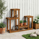 vidaXL Plantenstand Naturel 93,5 x 25 x 91,5 cm Massief Acacia Hout