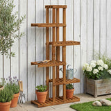 vidaXL Plantenstand Naturel 93,5 x 25 x 91,5 cm Massief Acacia Hout