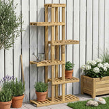 vidaXL Plantenstand Naturel 93,5 x 25 x 91,5 cm Massief Acacia Hout