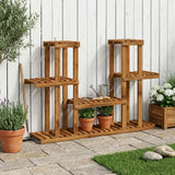 vidaXL Plantenstand Naturel 93,5 x 25 x 91,5 cm Massief Acacia Hout