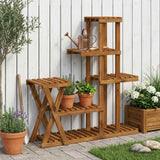 vidaXL Plantenstand Naturel 93,5 x 25 x 91,5 cm Massief Acacia Hout