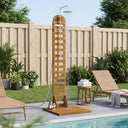 vidaXL Outdoor Shower 225 cm Solid Acacia Wood and Stainless Steel White