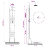vidaXL Outdoor Shower 225 cm Solid Acacia Wood and Stainless Steel White