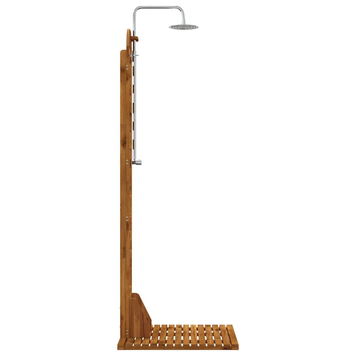 vidaXL Outdoor Shower 225 cm Solid Acacia Wood and Stainless Steel White