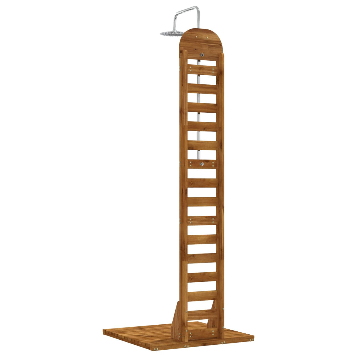 vidaXL Outdoor Shower 225 cm Solid Acacia Wood and Stainless Steel White