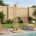 vidaXL Outdoor Shower 225 cm Solid Acacia Wood and Stainless Steel White