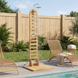 vidaXL Outdoor Shower 225 cm Solid Acacia Wood and Stainless Steel White