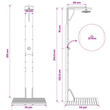 vidaXL Buitendouche 219 cm Massief acaciahout en roestvrij staal