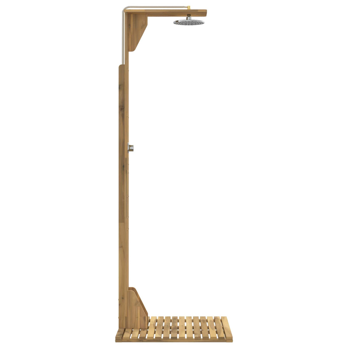 vidaXL Buitendouche 219 cm Massief acaciahout en roestvrij staal