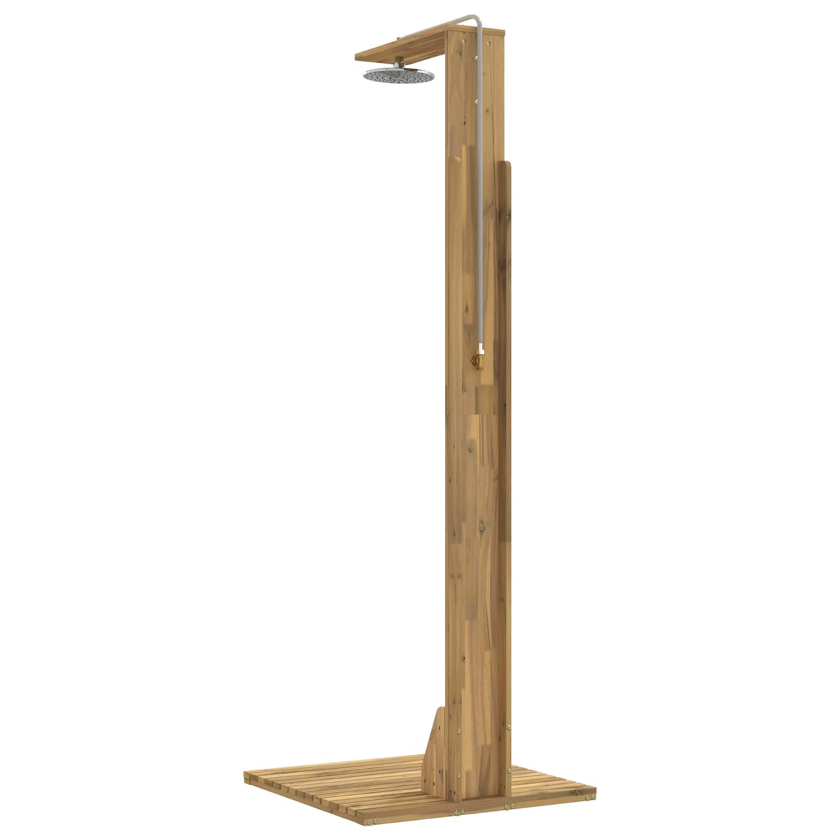 vidaXL Buitendouche 219 cm Massief acaciahout en roestvrij staal
