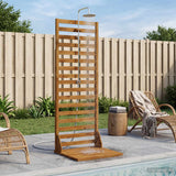 vidaXL Outdoor Shower 205.5 cm Solid Acacia Wood and Stainless Steel