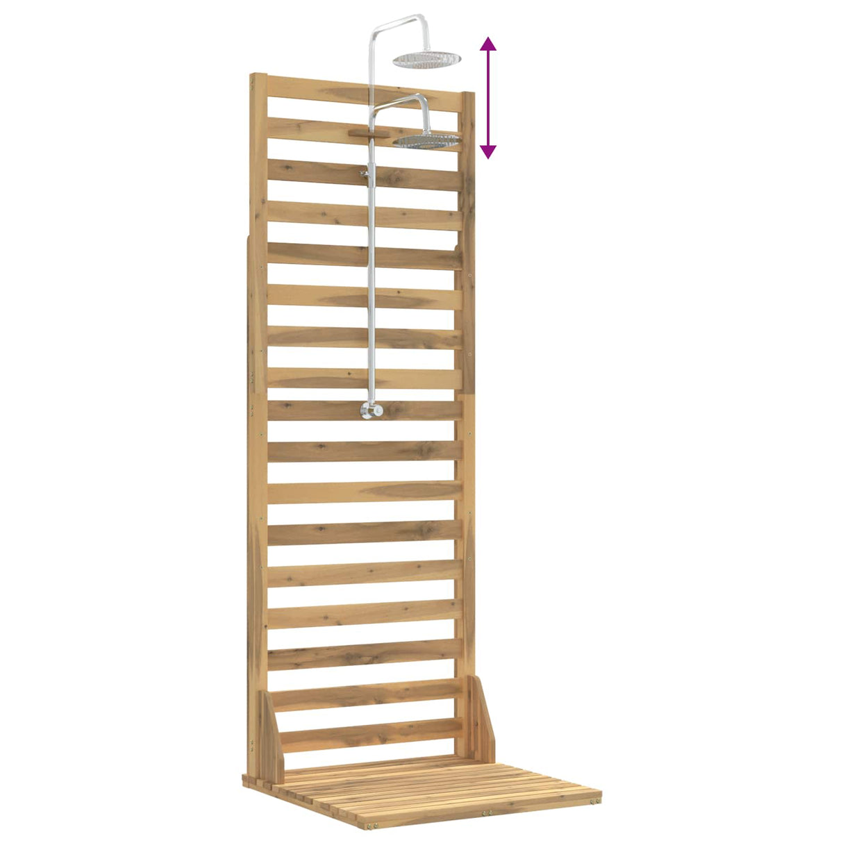 vidaXL Outdoor Shower 205.5 cm Solid Acacia Wood and Stainless Steel