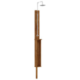 vidaXL Buitendouche 217 cm Massief acaciahout en roestvrij staal Wit