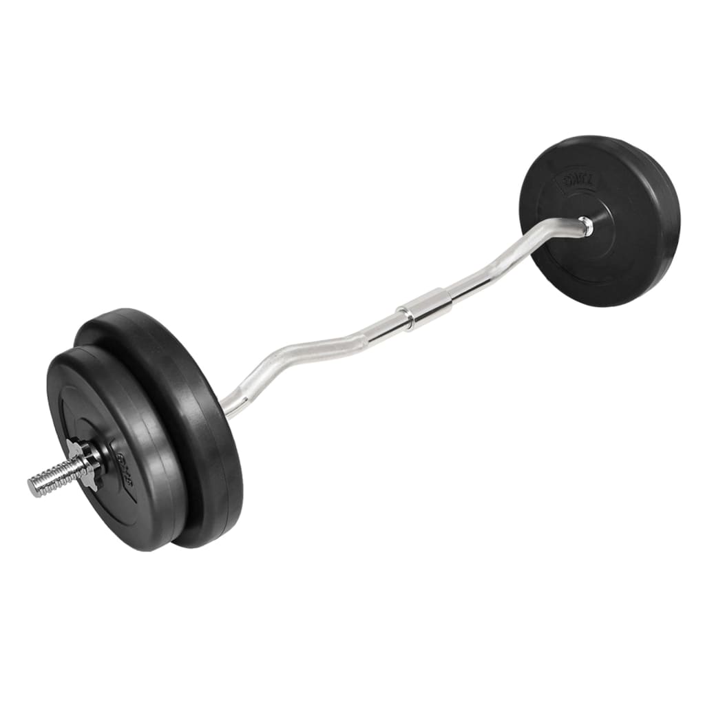 vidaXL Halter gebogen met gewichten 60 kg