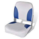 vidaXL Boat Seats 2 pcs Foldable Backrest 41x36x48 cm Blue White