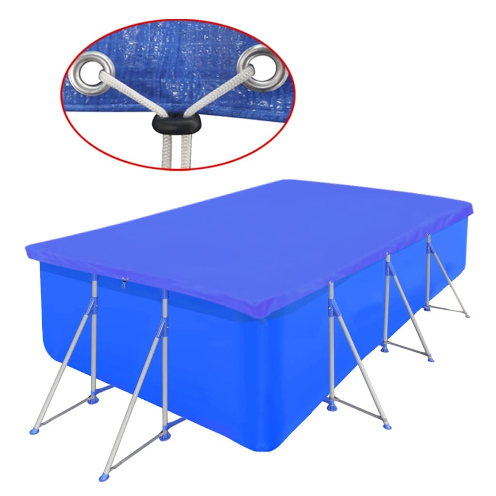 vidaXL Pool Covers 2 pcs rectangular 90 g/m² 394x207 cm PE