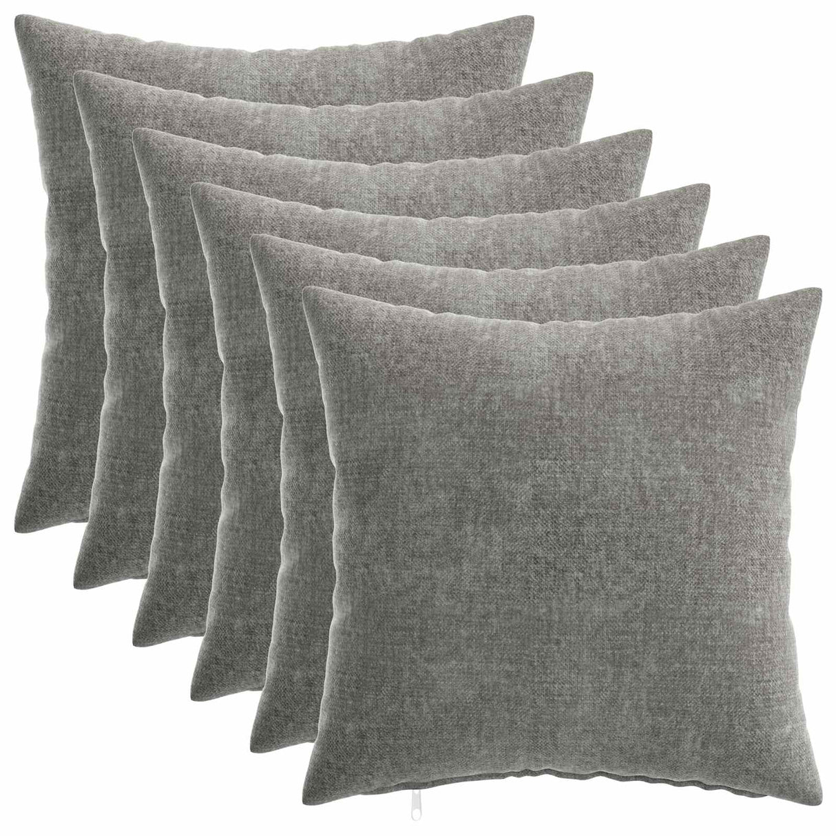vidaXL Kussensloop 6 st HEERLEN Donkergrijs 30 x 30 cm Chenille Stof