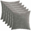vidaXL Kussensloop 6 st HEERLEN Donkergrijs 30 x 30 cm Chenille Stof