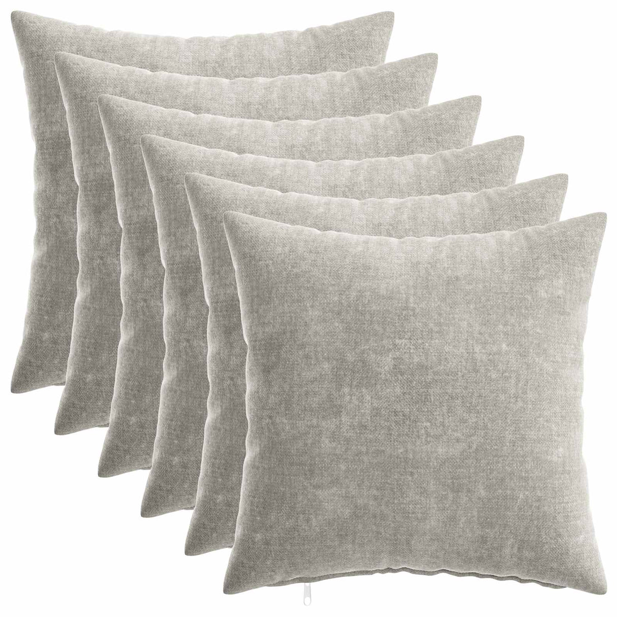 vidaXL Kussensloop 6 st HEERLEN Donkergrijs 30 x 30 cm Chenille Stof
