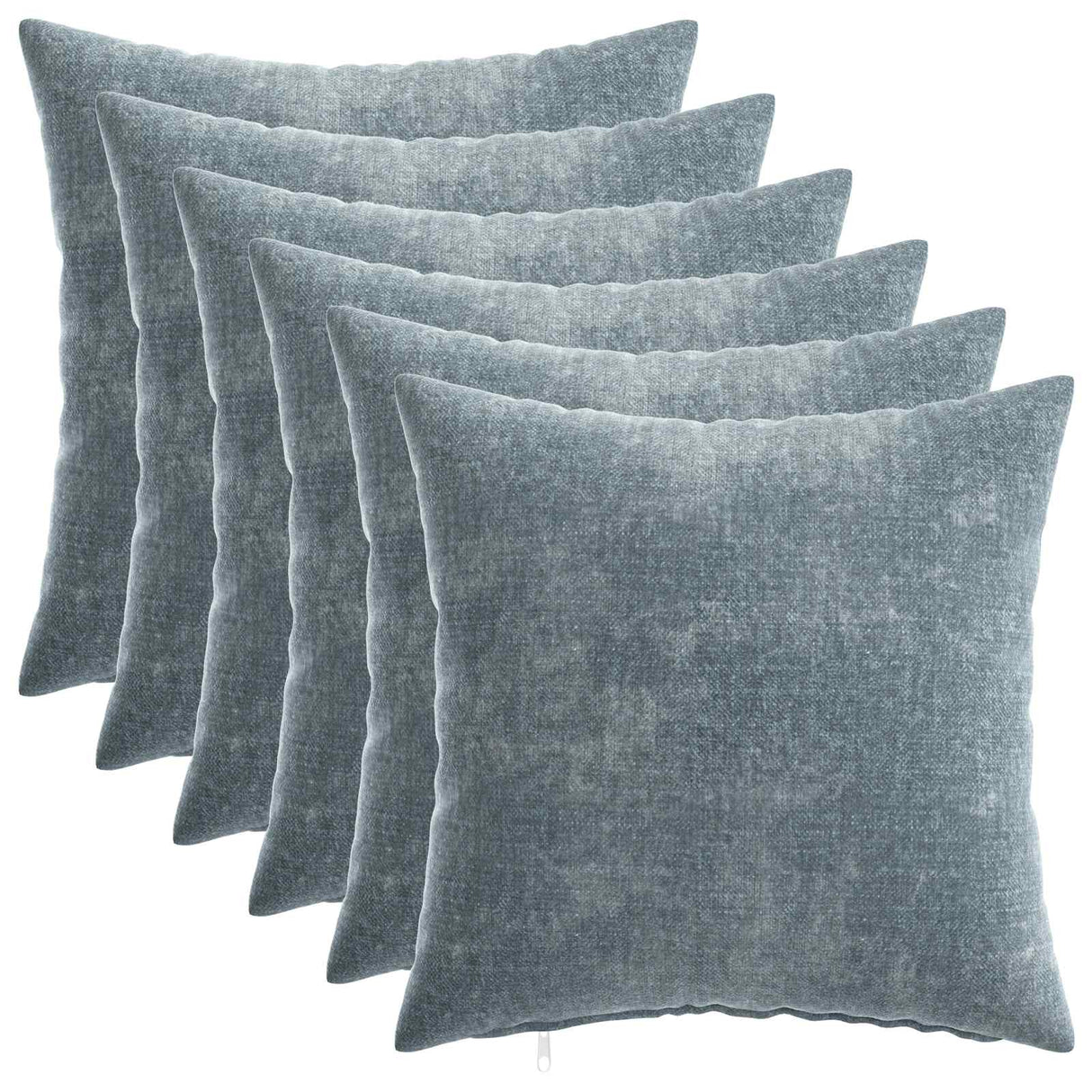 vidaXL Kussensloop 6 st HEERLEN Donkergrijs 30 x 30 cm Chenille Stof