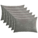 vidaXL Kussensloop 6 st HEERLEN Donkergrijs 30 x 30 cm Chenille Stof