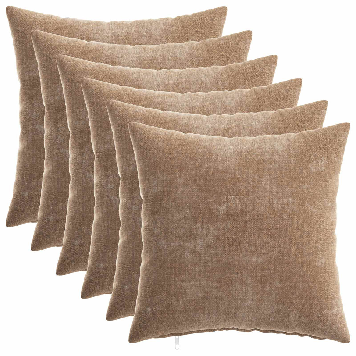 vidaXL Kussensloop 6 st HEERLEN Donkergrijs 30 x 30 cm Chenille Stof