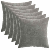 vidaXL Kussensloop 6 st HEERLEN Donkergrijs 30 x 30 cm Chenille Stof