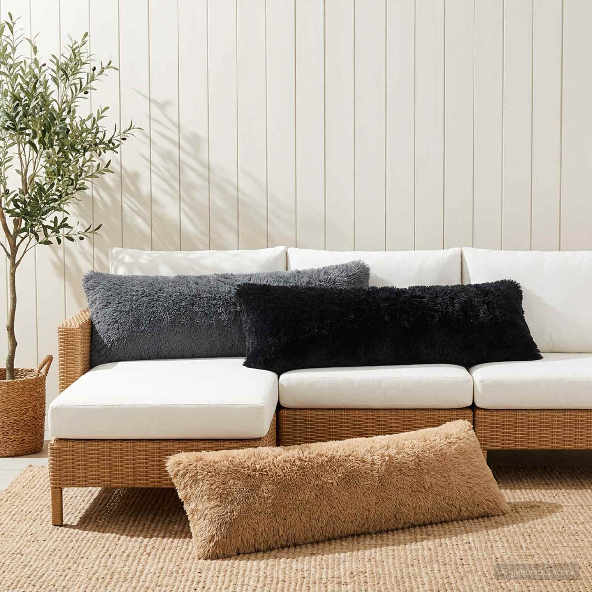vidaXL Kussensloop 2 pcs HEERLEN Crèmekleurig 30 x 30 cm PV Fleece
