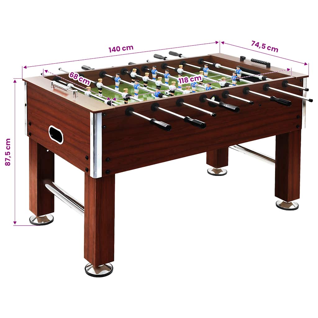 vidaXL Voetbaltafel 60 kg 140x74,5x87,5 cm staal zwart