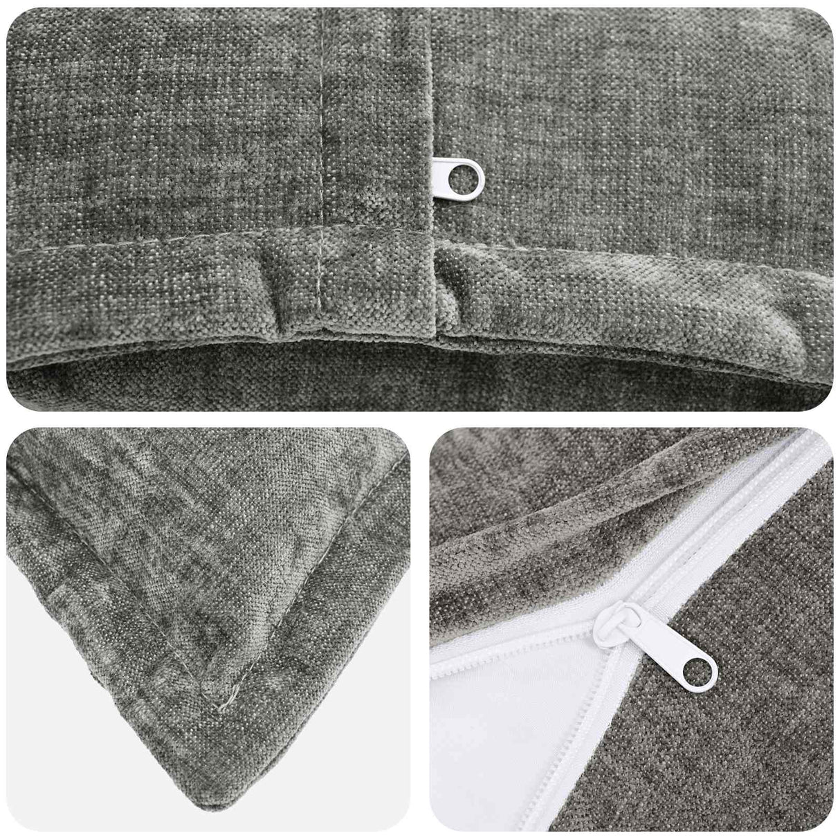 vidaXL Kussensloop 2 st HOUTEN Donkergrijs 30 x 30 cm Chenille Stof