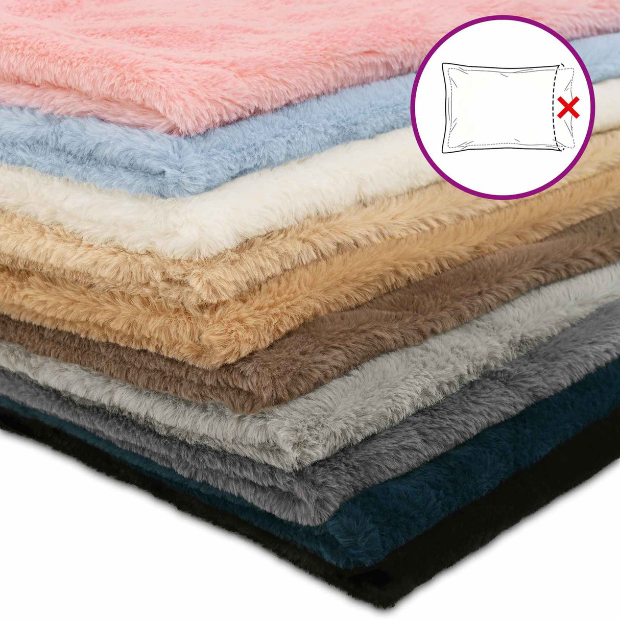 vidaXL Kussensloop 6 st HOUTEN Wit 30 x 30 cm Nep Konijnenbont