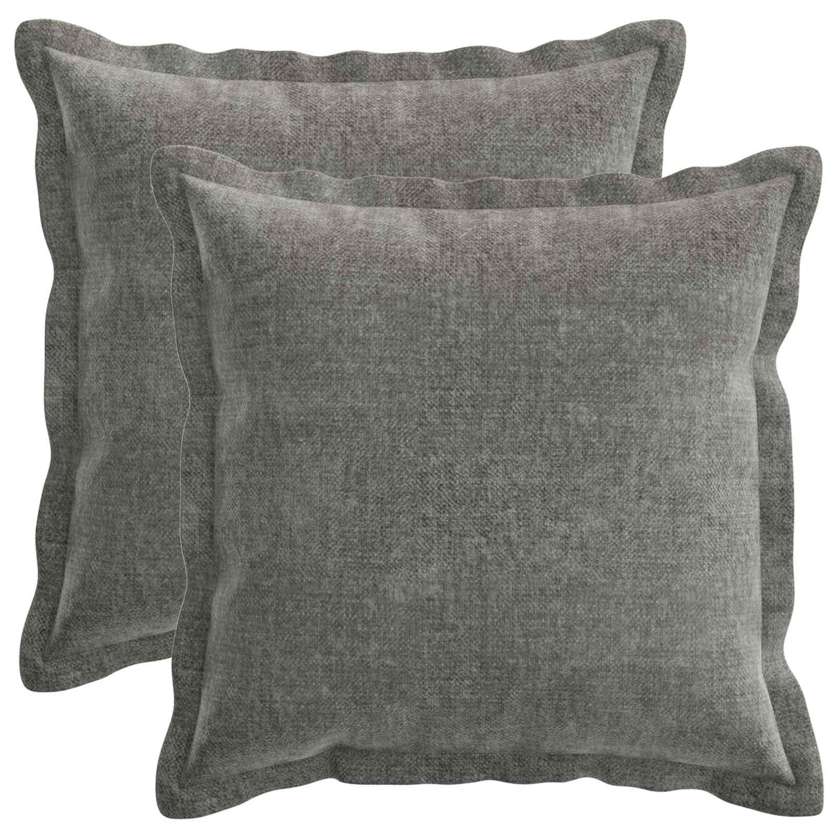 vidaXL Kussensloop 2 st HOUTEN Donkergrijs 30 x 30 cm Chenille Stof