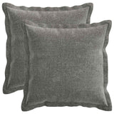 vidaXL Kussensloop 2 st HOUTEN Donkergrijs 30 x 30 cm Chenille Stof