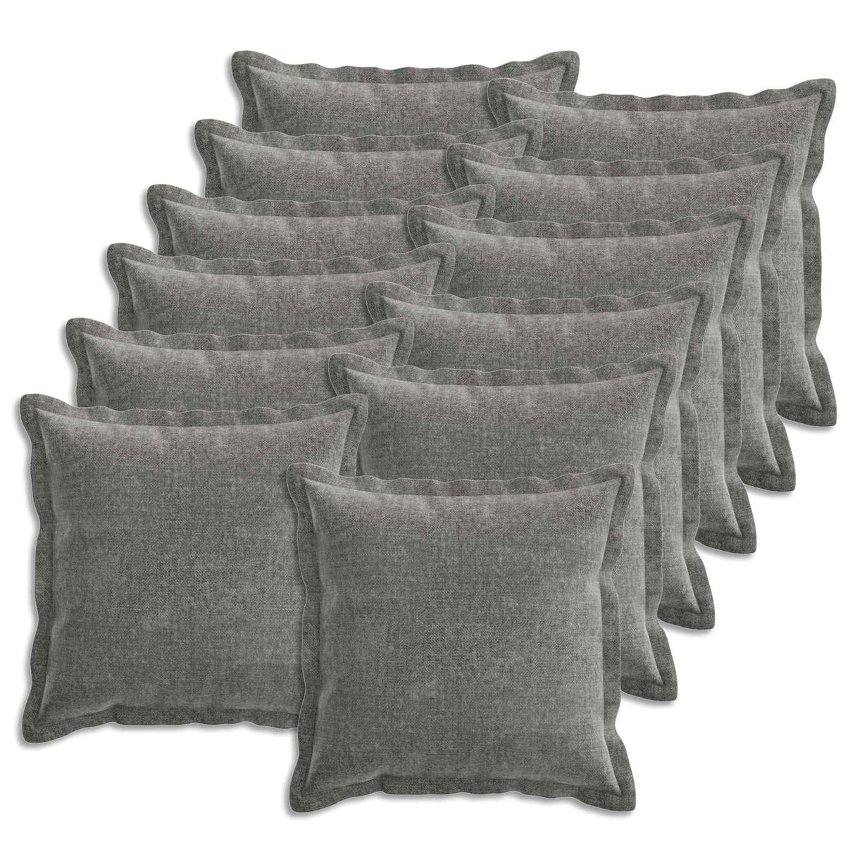 vidaXL Kussensloop 2 st HOUTEN Donkergrijs 30 x 30 cm Chenille Stof