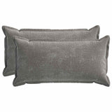 vidaXL Kussensloop 2 st HOUTEN Donkergrijs 30 x 30 cm Chenille Stof