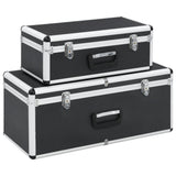 vidaXL Opbergkoffers 2 st aluminium zilverkleurig